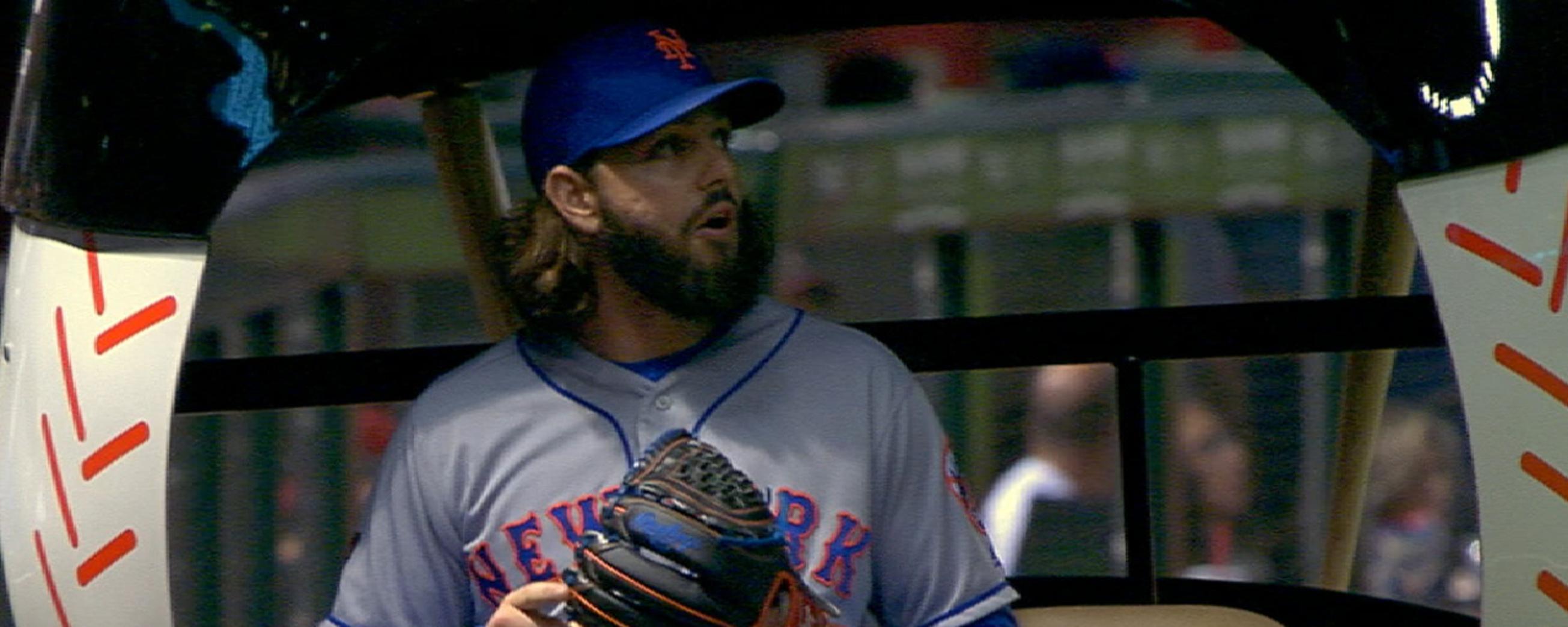 Robert Gsellman riding the bullpen cart